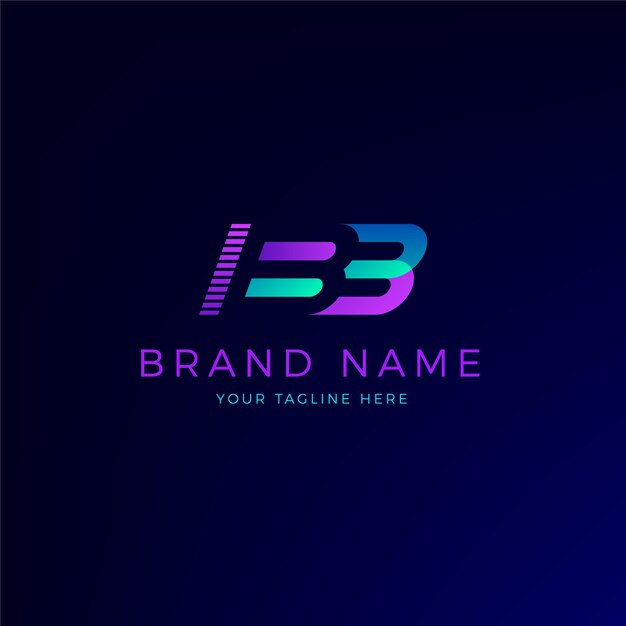 Modello di logo bb sfumato
