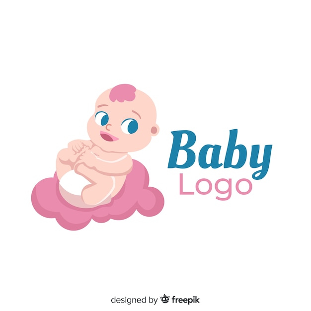 Modello di logo bella baby shop con stile moderno