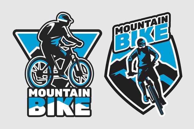 Modello di logo bici ciclista dettagliato