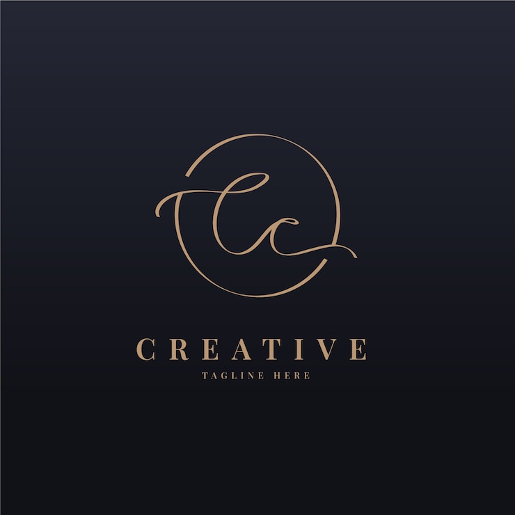 Vettore gratuito modello di logo cc professionale