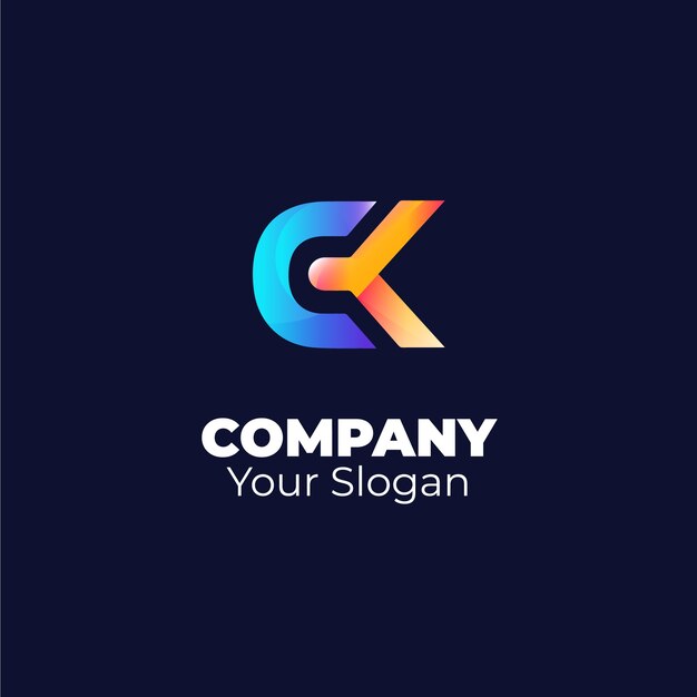 Modello di logo ck professionale creativo