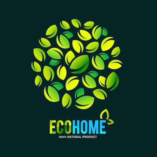 Modello di Logo Concept creativo casa verde