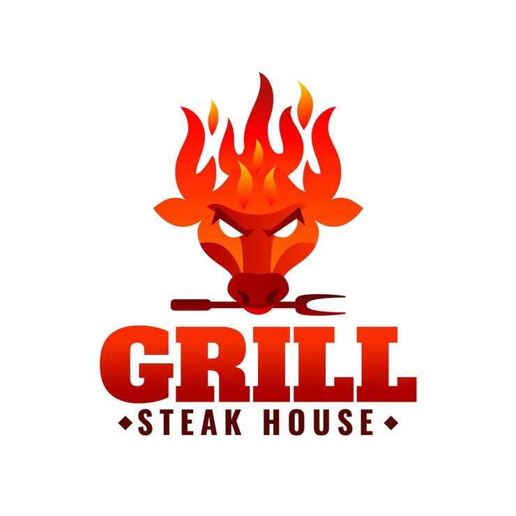 Vettore gratuito modello di logo creativo per barbecue