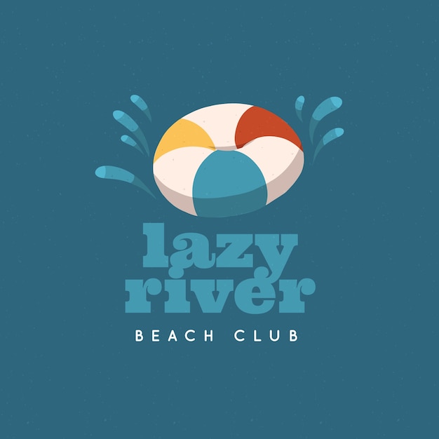 Modello di logo del beach club design piatto
