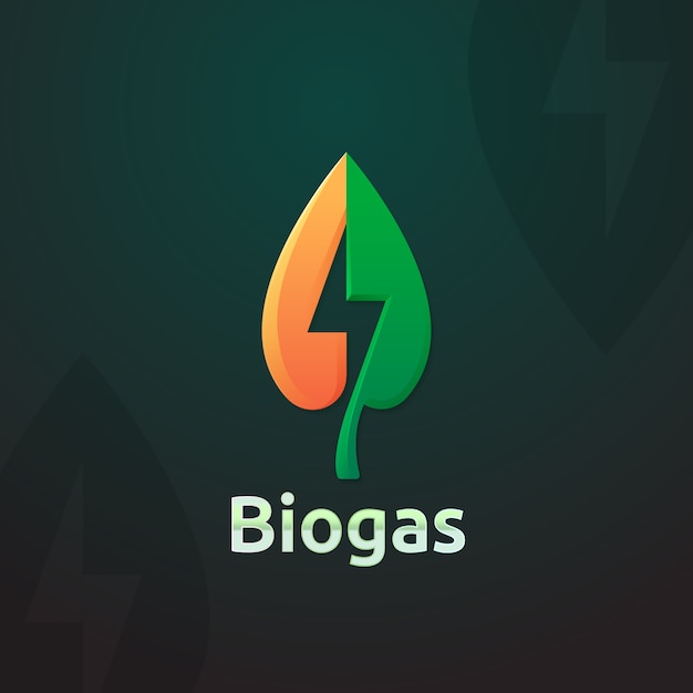 Modello di logo del biogas a gradiente
