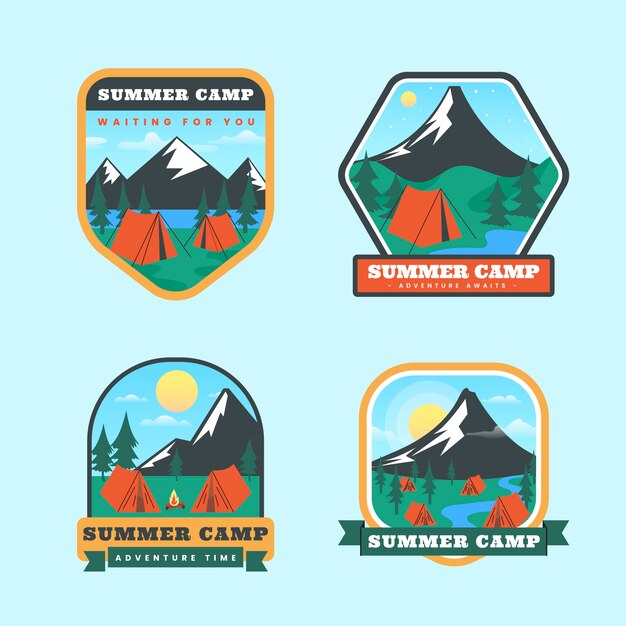 Modello di logo del campo piatto per l'estate
