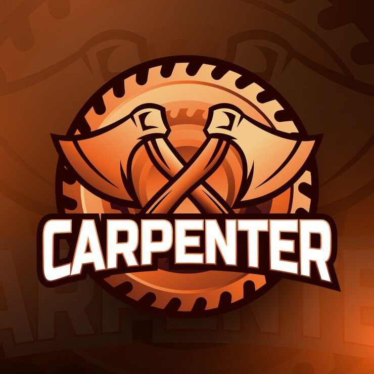 Vettore gratuito modello di logo del carpentiere sfumato