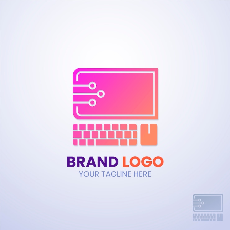 Vettore gratuito modello di logo del computer creativo