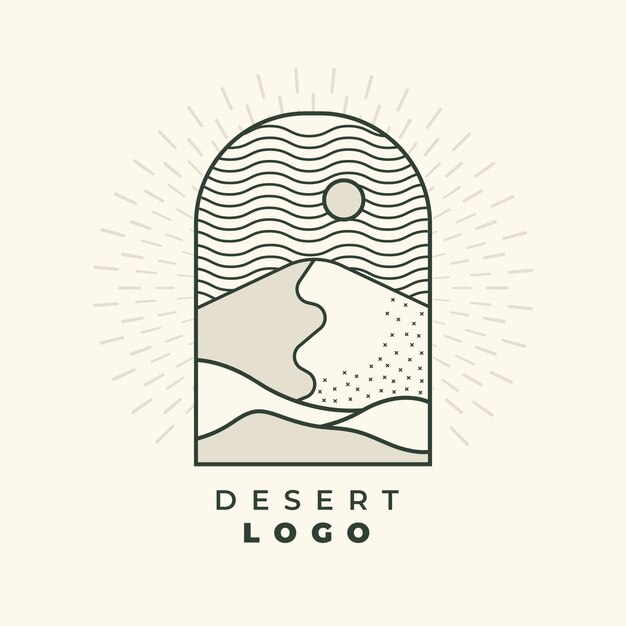 Modello di logo del deserto disegnato a mano