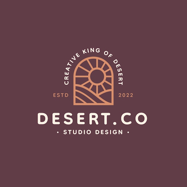 Modello di logo del deserto disegnato a mano