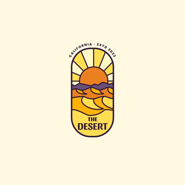 Modello di logo del deserto disegnato a mano