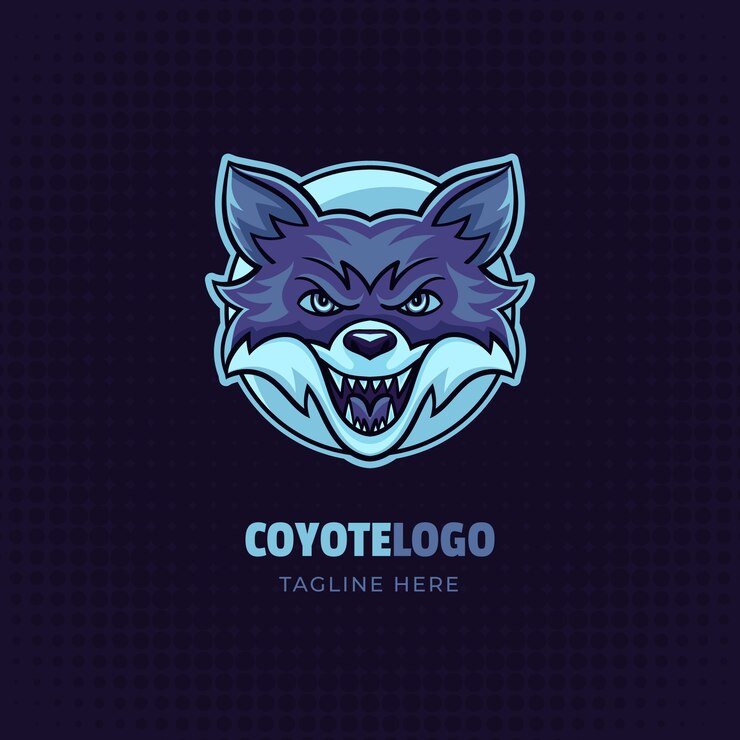 Vettore gratuito modello di logo del marchio coyote