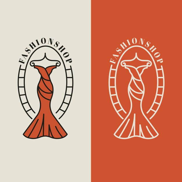 Modello di logo del negozio di abbigliamento design piatto