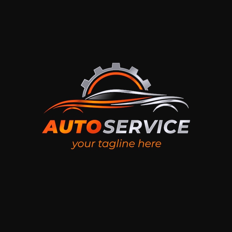 Vettore gratuito modello di logo del servizio auto sfumato