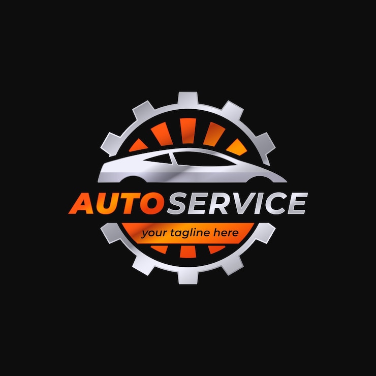Vettore gratuito modello di logo del servizio auto sfumato