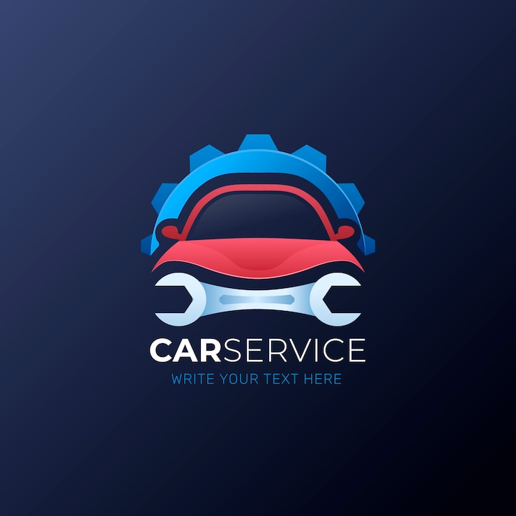 Vettore gratuito modello di logo del servizio auto sfumato