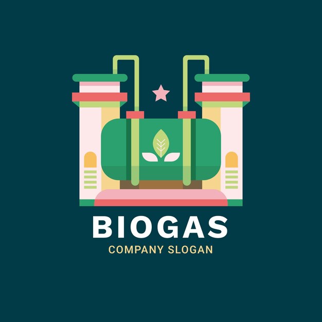 Modello di logo del settore del biogas