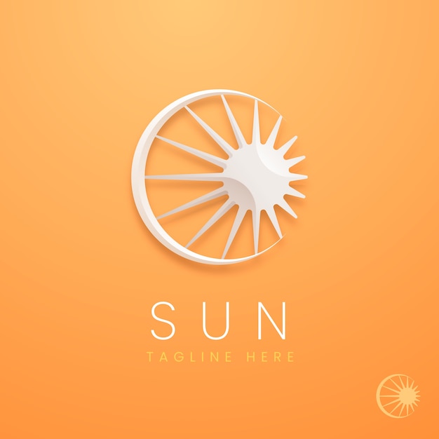 Modello di logo del sole sfumato