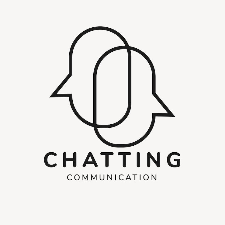 Vettore gratuito modello di logo dell'applicazione di chat, vettore di progettazione del marchio aziendale, testo di comunicazione in chat