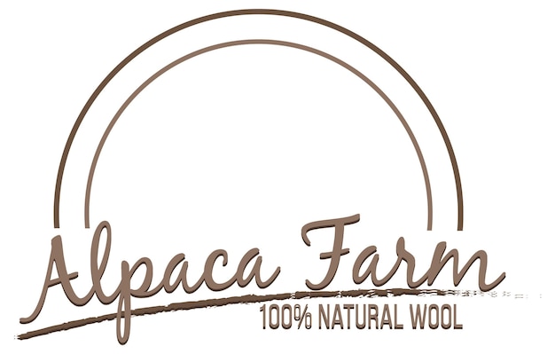 Modello di logo della fattoria di alpaca per prodotti in lana