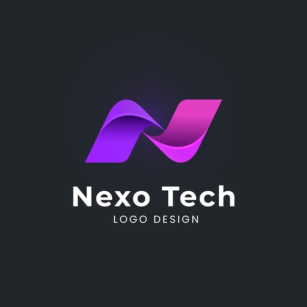 Modello di logo della lettera n gradiente