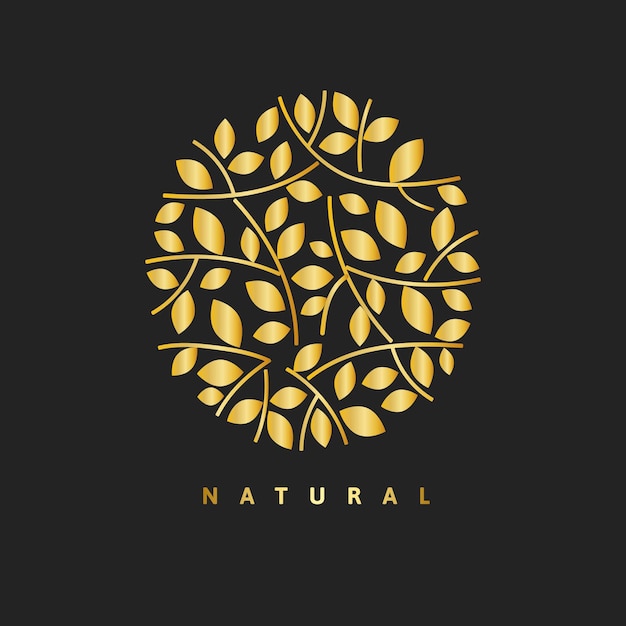 Modello di logo della spa d'oro, set di vettori per il design del marchio aziendale di salute e benessere estetico