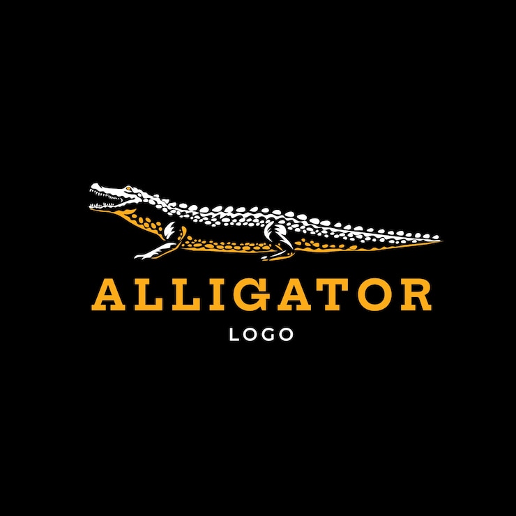 Vettore gratuito modello di logo di alligatore disegnato a mano