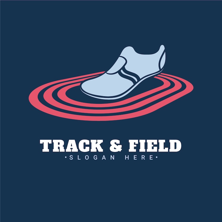 Vettore gratuito modello di logo di atletica leggera disegnato a mano