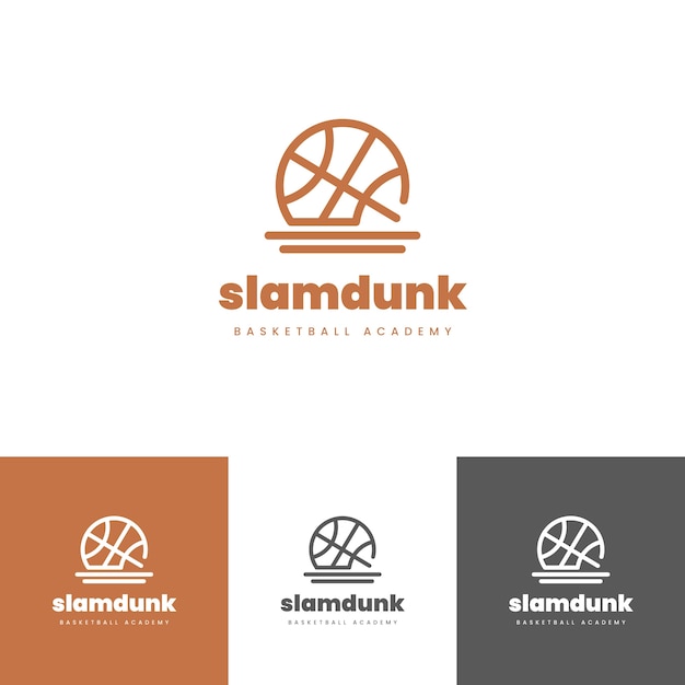 Modello di logo di basket design piatto