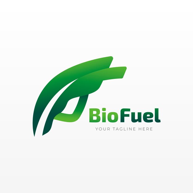 Modello di logo di biocarburanti disegnato a mano