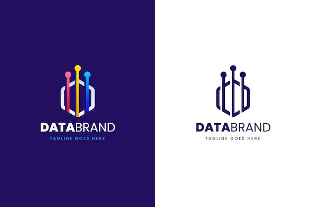 Modello di logo di dati colorati sfumati