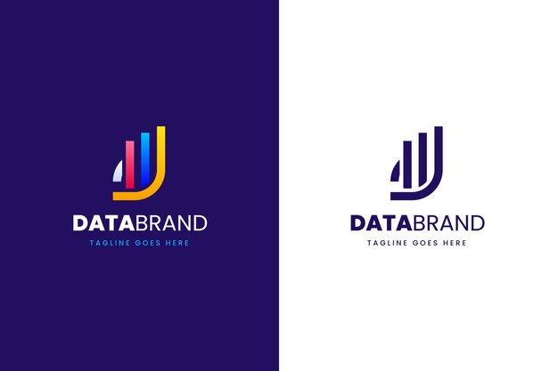 Modello di logo di dati colorati sfumati