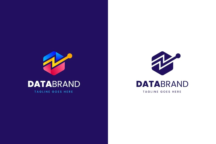 Vettore gratuito modello di logo di dati colorati sfumati