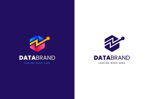 Modello di logo di dati colorati sfumati