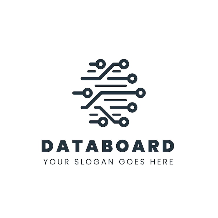 Vettore gratuito modello di logo di dati di design piatto