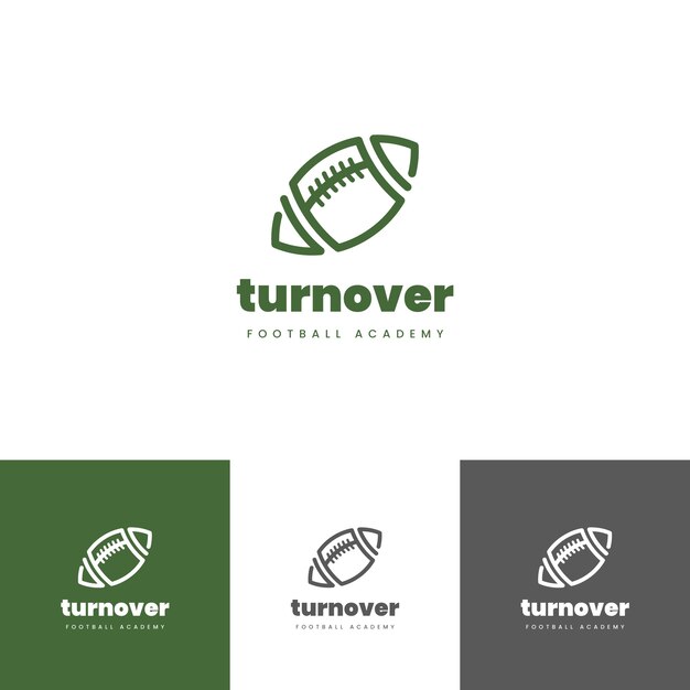 Modello di logo di football americano design piatto