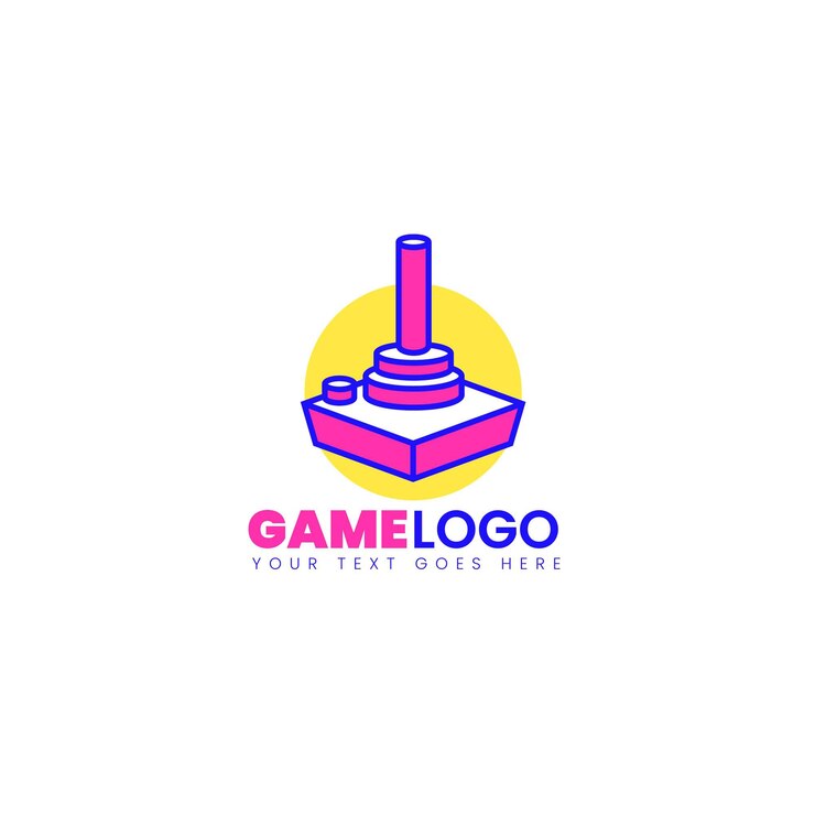 Vettore gratuito modello di logo di gioco disegnato