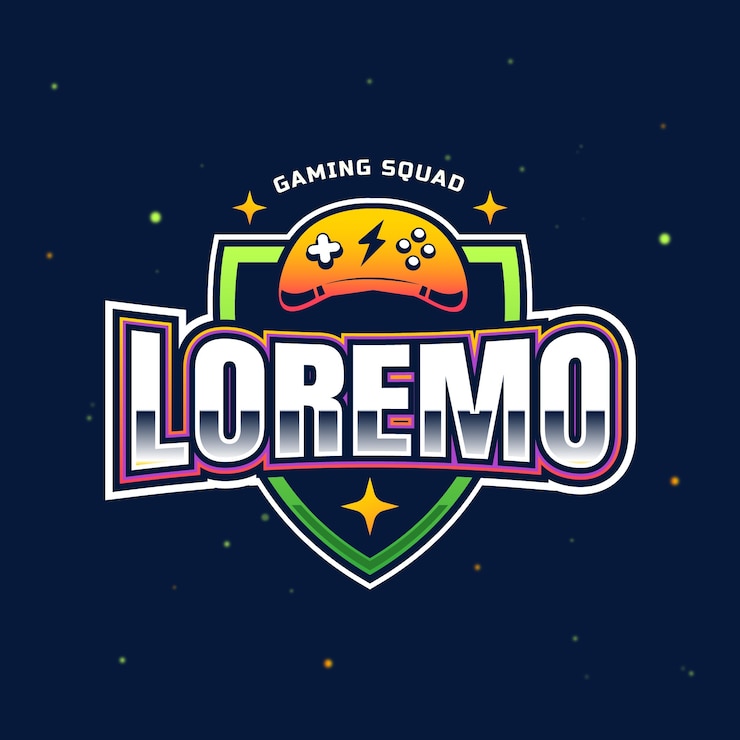 Vettore gratuito modello di logo di gioco sfumato