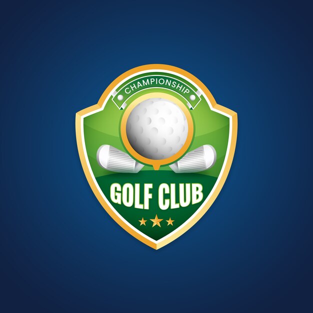 Modello di logo di golf gradiente