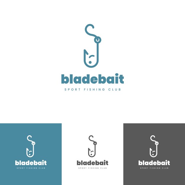 Modello di logo di pesca design piatto