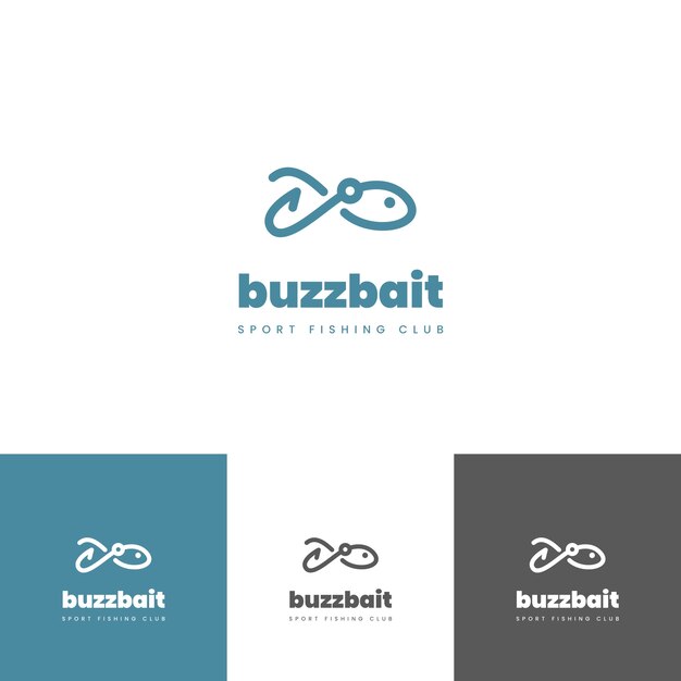 Modello di logo di pesca design piatto