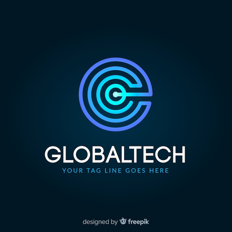 Vettore gratuito modello di logo di tecnologia con forme astratte