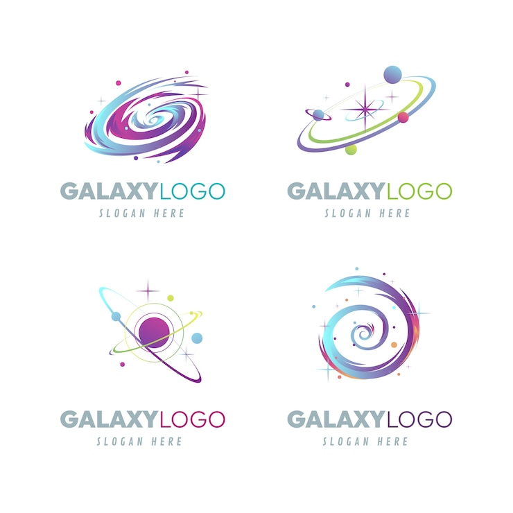Vettore gratuito modello di logo galassia sfumata