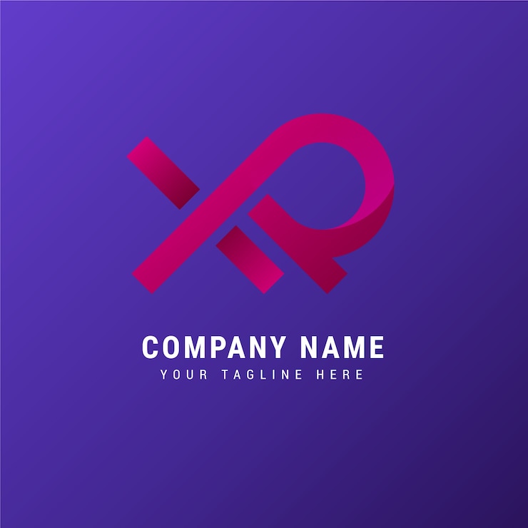 Vettore gratuito modello di logo gradiente rx e xr
