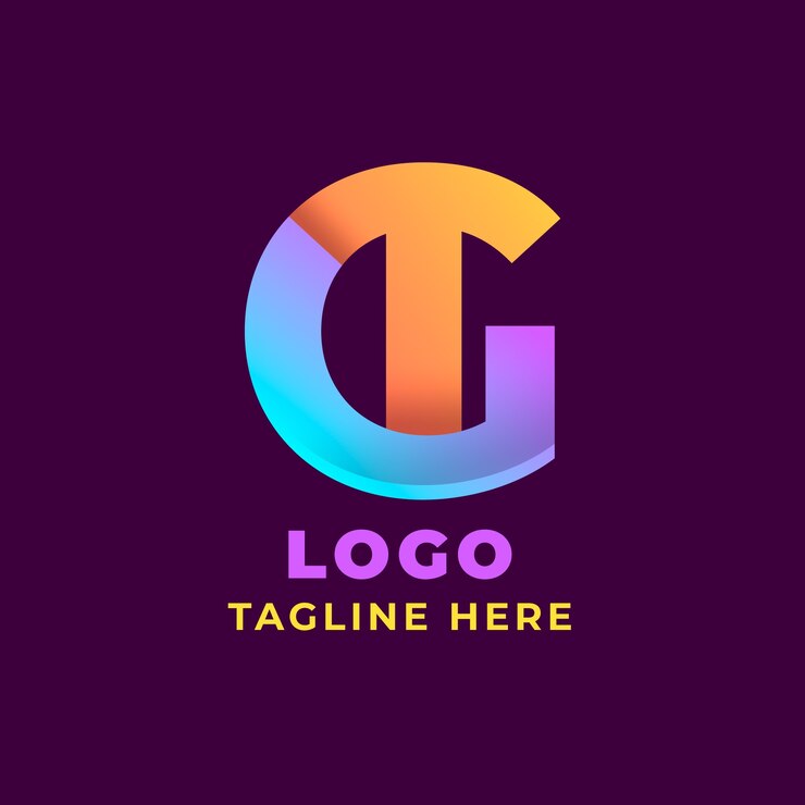 Vettore gratuito modello di logo gt monogramma sfumato