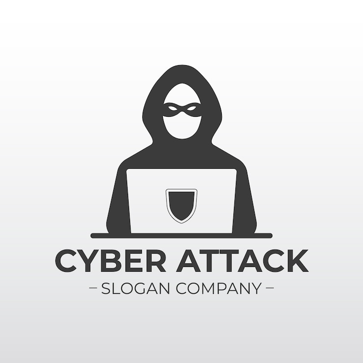 Vettore gratuito modello di logo hacker creativo