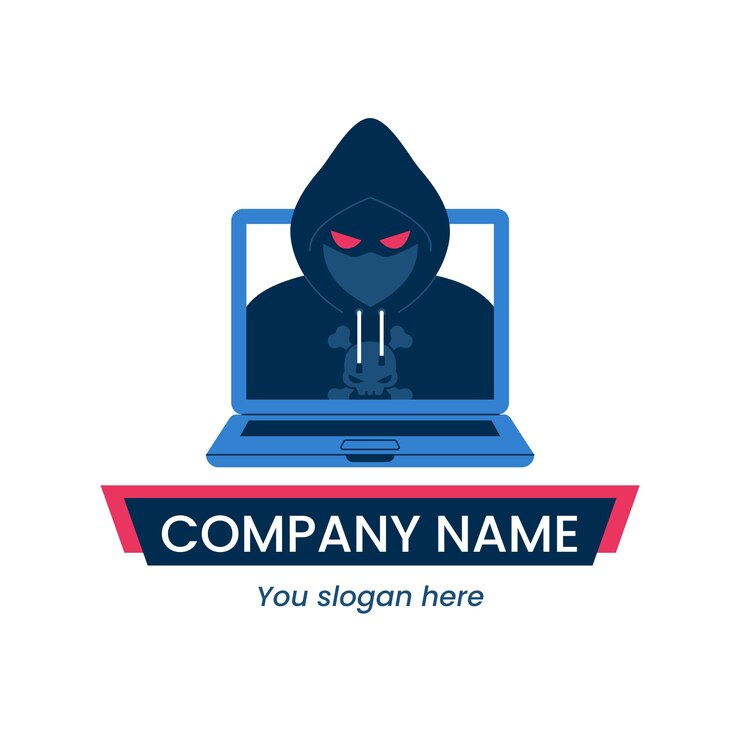 Vettore gratuito modello di logo hacker creativo