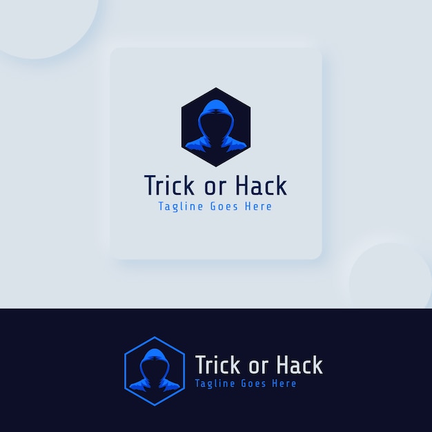 Modello di logo hacker design piatto