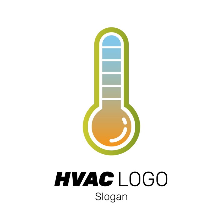 Vettore gratuito modello di logo hvac creativo