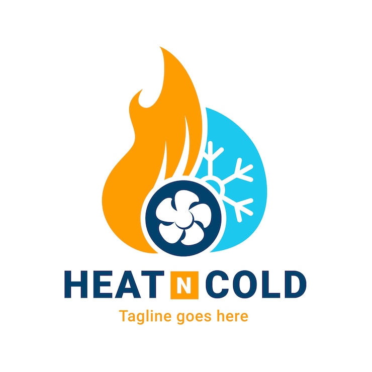 Vettore gratuito modello di logo hvac creativo